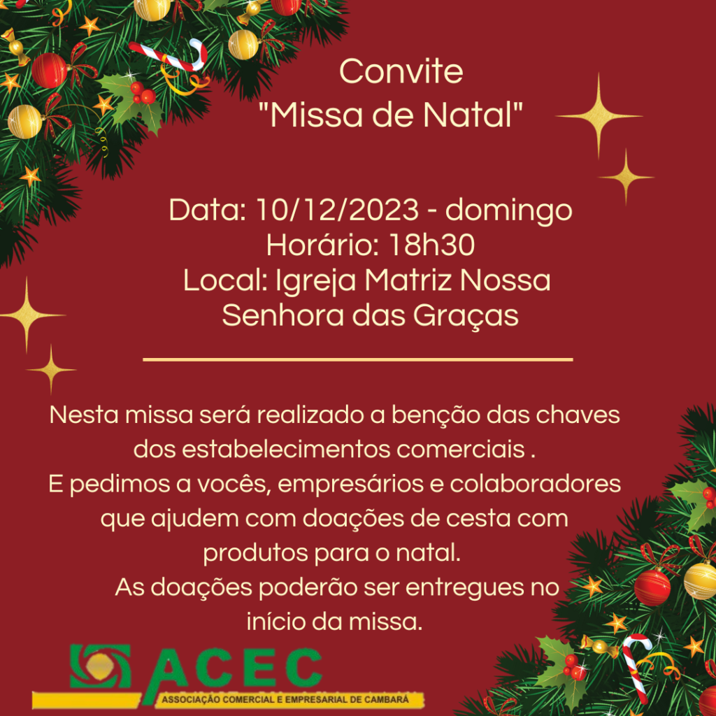 Convite “Missa de Natal”