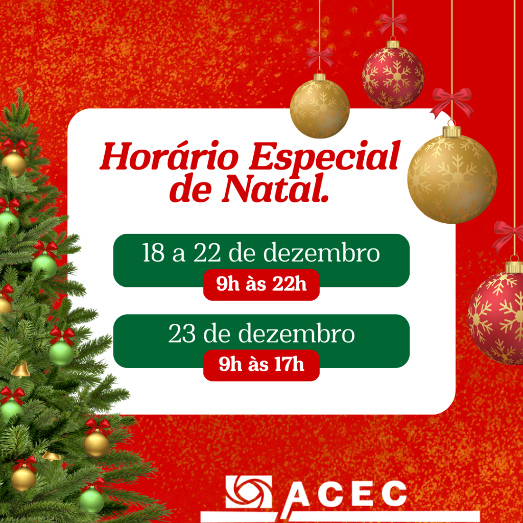 Horário Especial de Natal! 🎅 Confira a Programação de Atendimento do Comércio de Cambará.